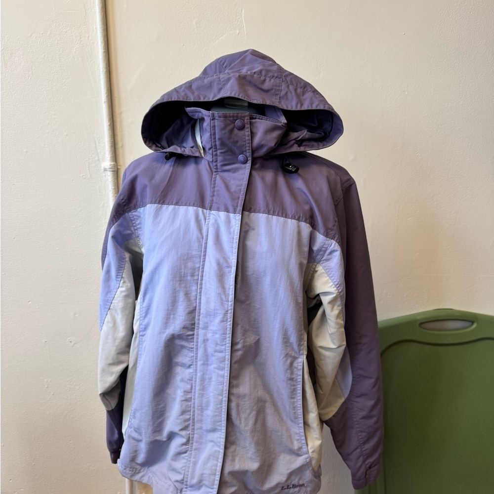 VTG L.L Bean Jacket Women Small Full Zip Snap Ski Rain Outdoors Nylon Parka